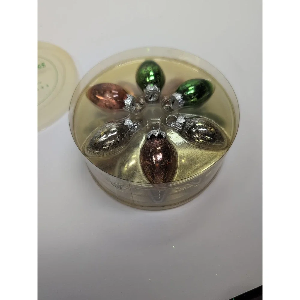 Pottery Barn Set of 18 Pastel Mercury Blown GLASS Ornaments New Vintage